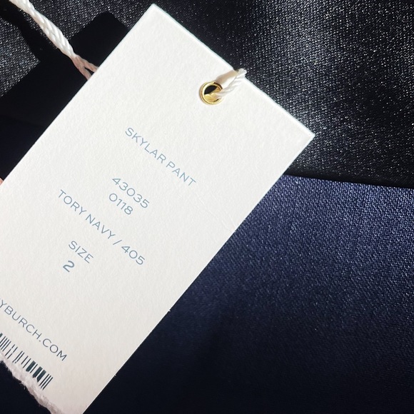 Tory Burch Navy Skylar Tuxedo Pants Size 2 - Picture 8 of 9